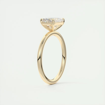 1.91 CT Emerald Cut Solitaire Moissanite Engagement Ring 14
