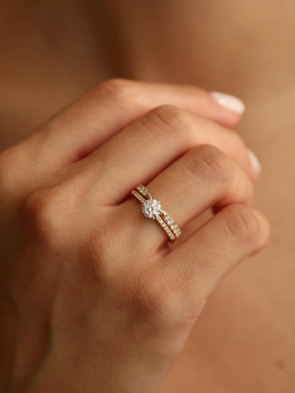 Marquise Cut Cluster Styled Lab Grown Diamond Engagement Ring