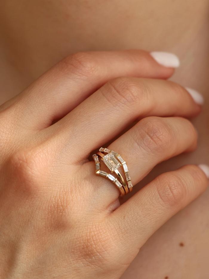 Marquise Cut Cluster Styled Lab Grown Diamond Engagement Ring
