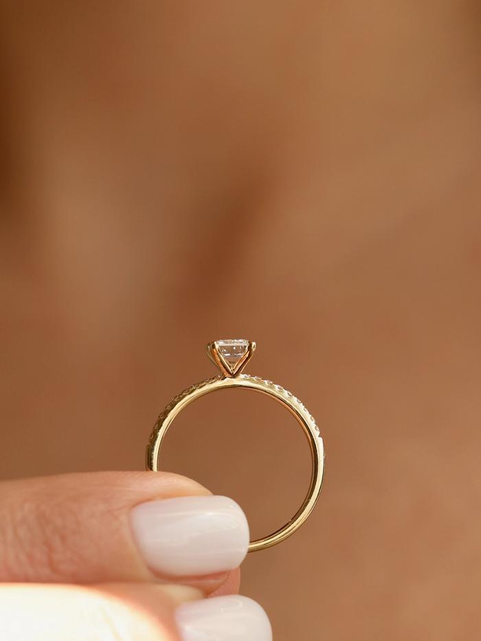 Marquise Cut Cluster Styled Lab Grown Diamond Engagement Ring
