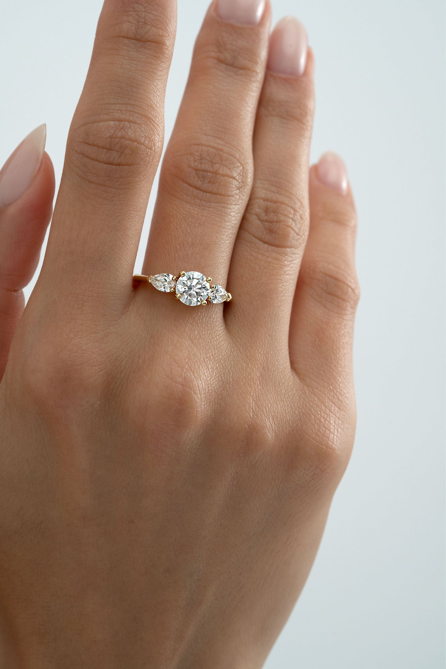 2 CT Round Three Stones Lab Grown Diamond Engagement Ring