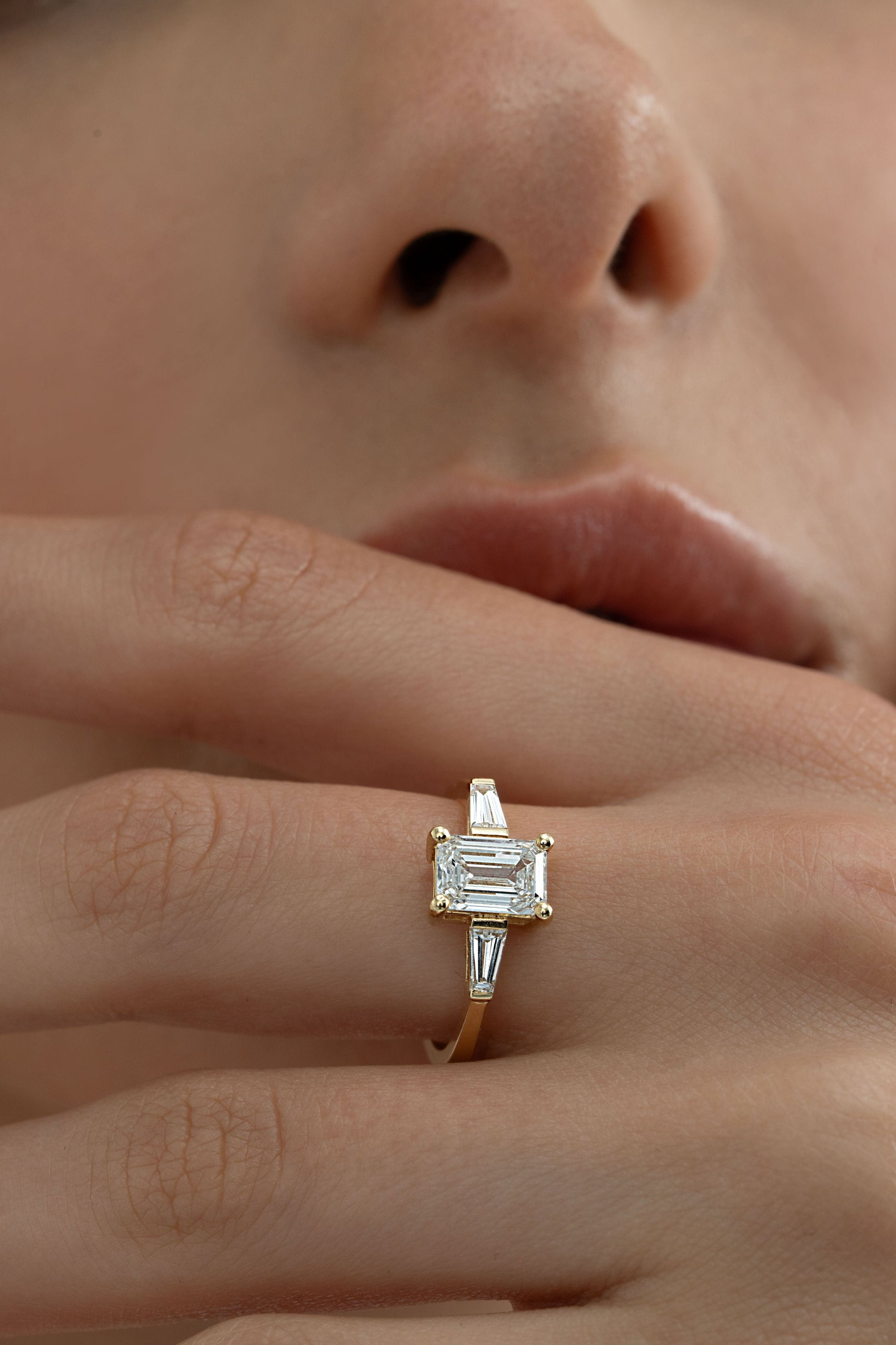 2 CT Round Three Stones Lab Grown Diamond Engagement Ring