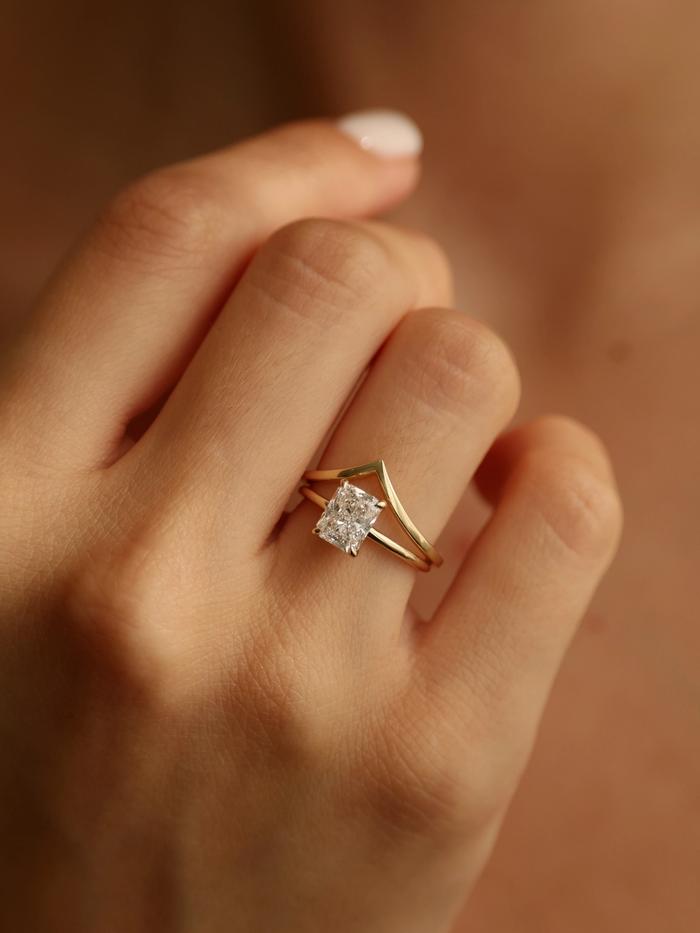 Marquise Cut Cluster Styled Lab Grown Diamond Engagement Ring