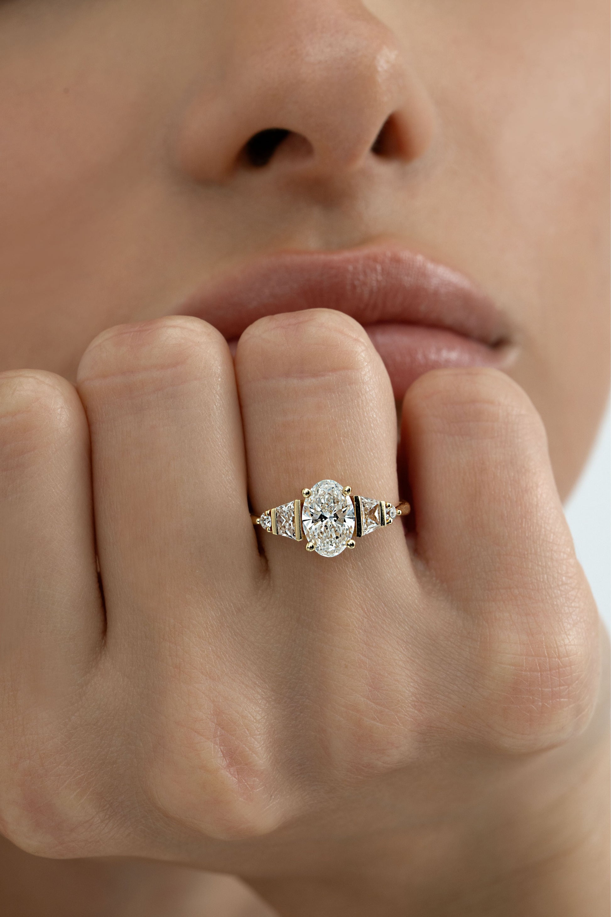 2 CT Round Three Stones Lab Grown Diamond Engagement Ring
