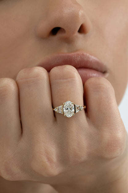 2 CT Round Three Stones Lab Grown Diamond Engagement Ring