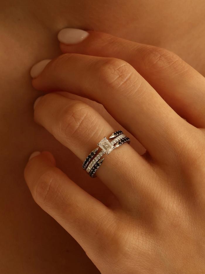 Marquise Cut Cluster Styled Lab Grown Diamond Engagement Ring