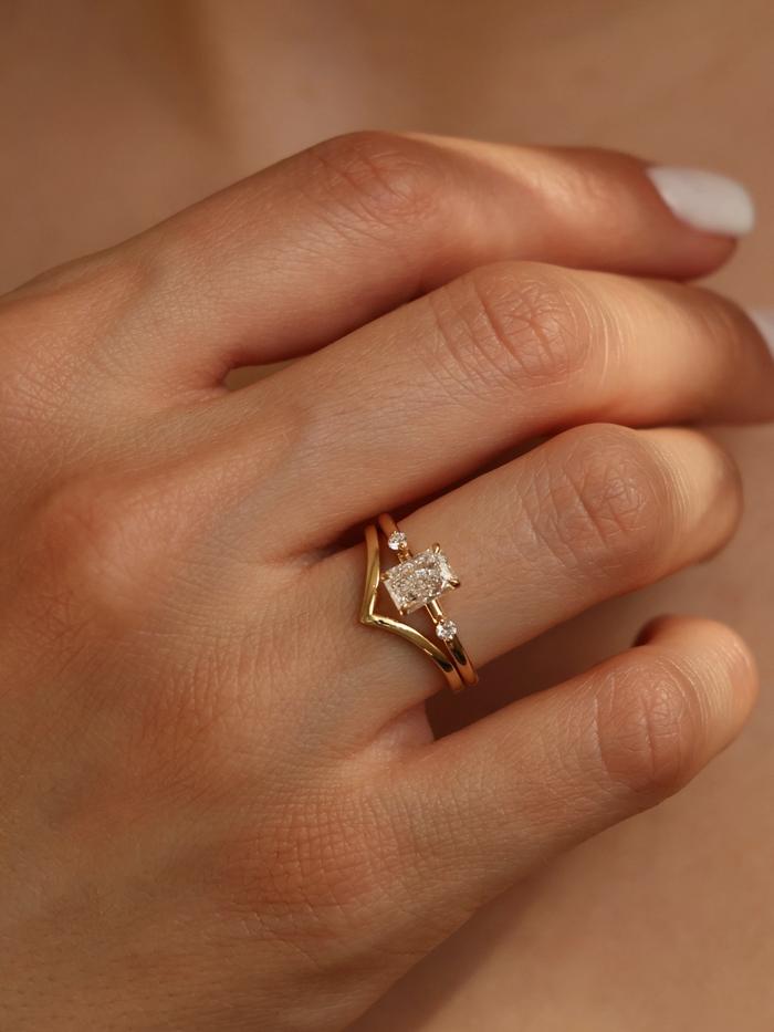 Marquise Cut Cluster Styled Lab Grown Diamond Engagement Ring