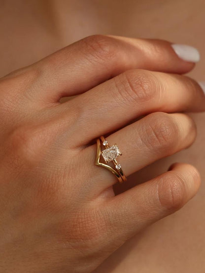 Marquise Cut Cluster Styled Lab Grown Diamond Engagement Ring