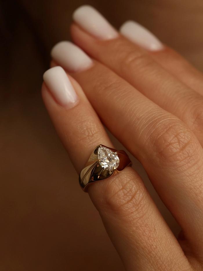 Marquise Cut Cluster Styled Lab Grown Diamond Engagement Ring