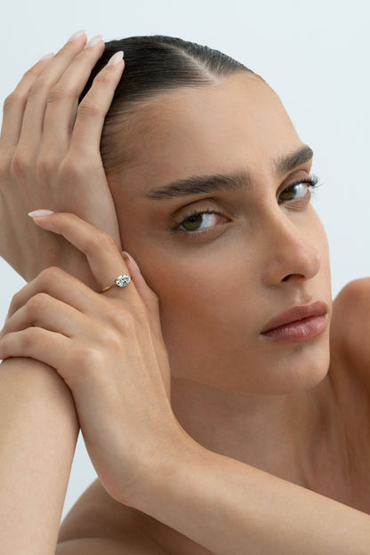 2 CT Round Three Stones Lab Grown Diamond Engagement Ring