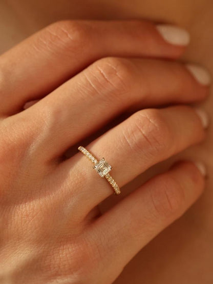 Marquise Cut Cluster Styled Lab Grown Diamond Engagement Ring