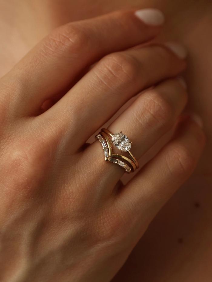 Marquise Cut Cluster Styled Lab Grown Diamond Engagement Ring