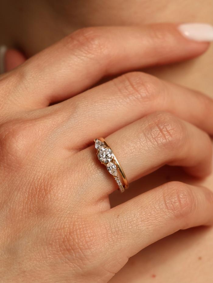 Marquise Cut Cluster Styled Lab Grown Diamond Engagement Ring