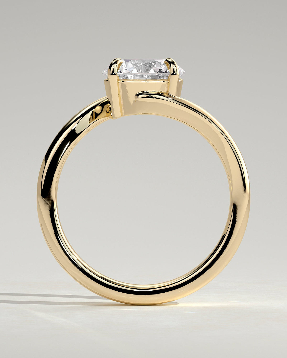 Round Swirl Solitaire Lab Grown Diamond Engagement Ring