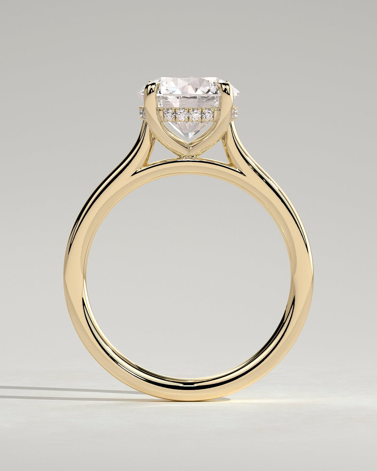 Round Cathedral & Hidden Halo Lab Grown Diamond Engagement Ring
