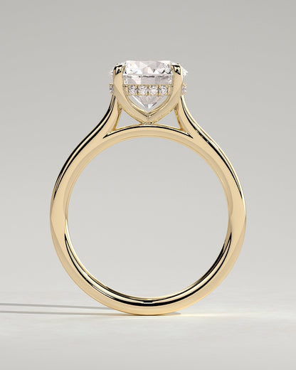 Round Cathedral & Hidden Halo Lab Grown Diamond Engagement Ring