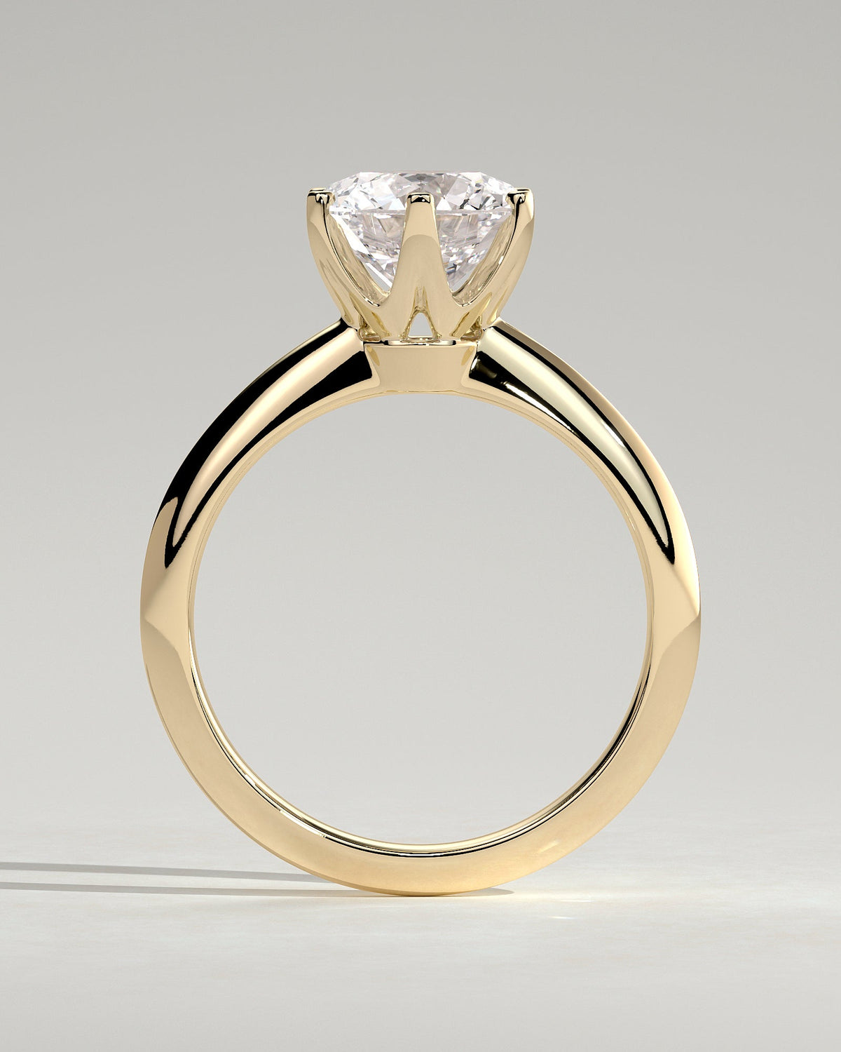Round Knife Edge Solitaire Lab Grown Diamond Engagement Ring
