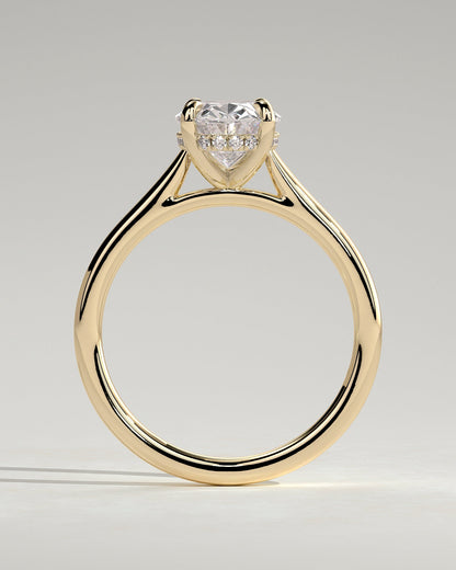 Oval Hidden Halo & Cathedral Lab Grown Diamond Engagement Ring