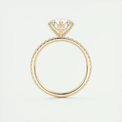 2.0 CT Round Cut Solitaire Pave Moissanite Engagement Ring 14