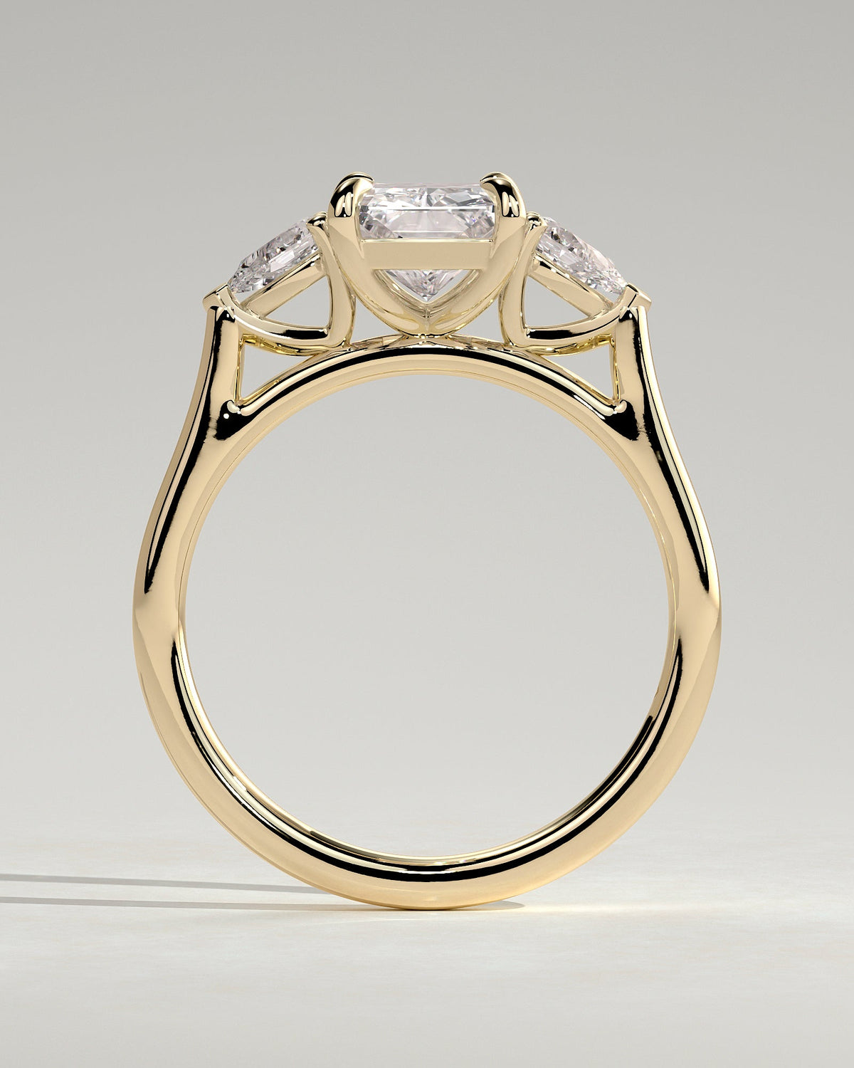 Radiant Three Stones Lab Grown Diamond Engagement Ring