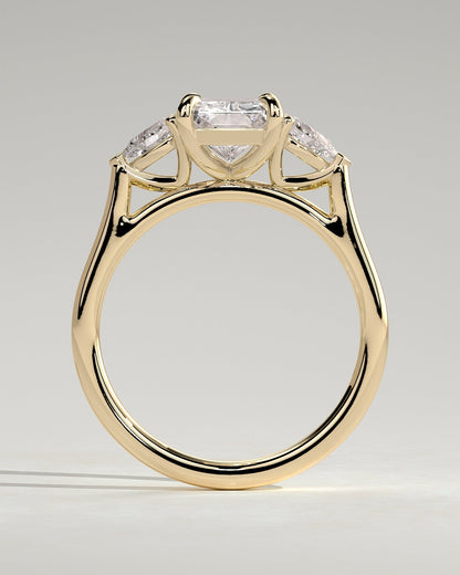Radiant Three Stones Lab Grown Diamond Engagement Ring
