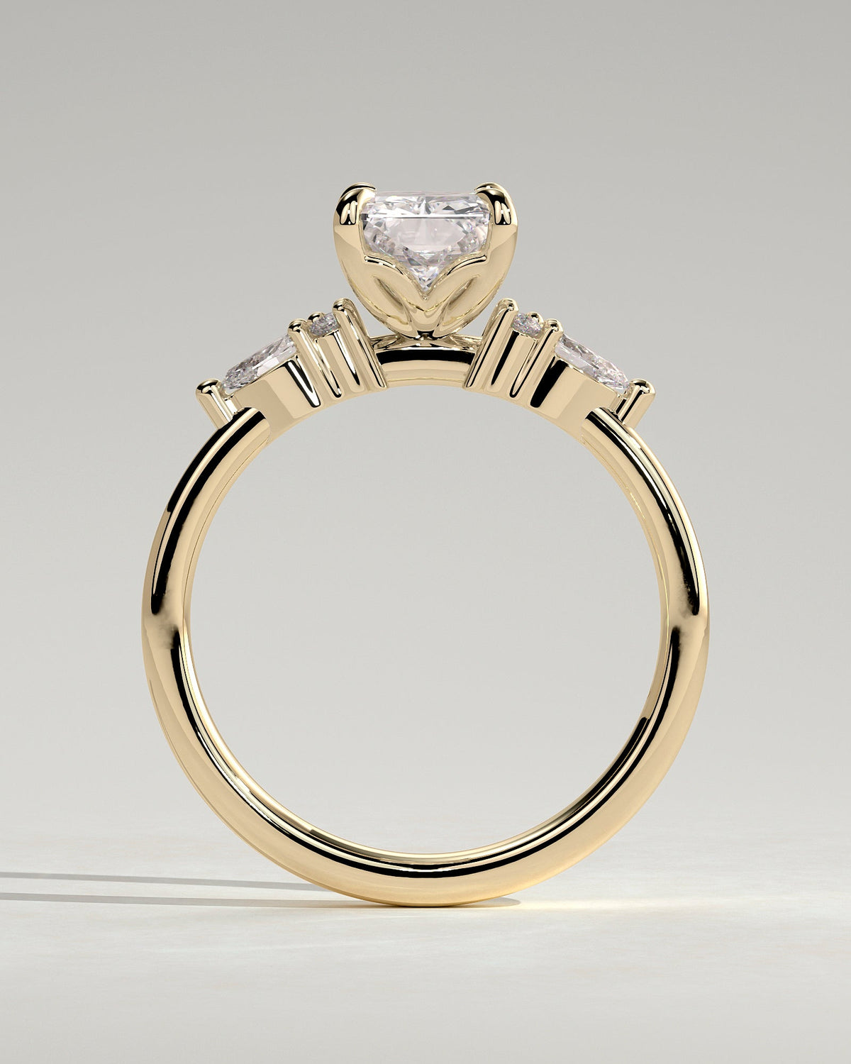 Radiant Cluster Lab Grown Diamond Engagement Ring