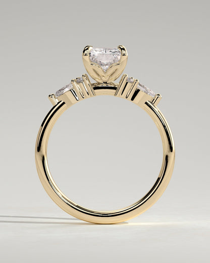 Radiant Cluster Lab Grown Diamond Engagement Ring