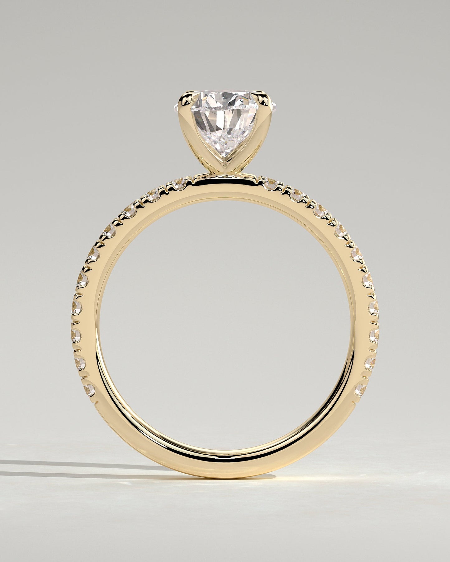Pear Pave Lab Grown Diamond Engagement Ring
