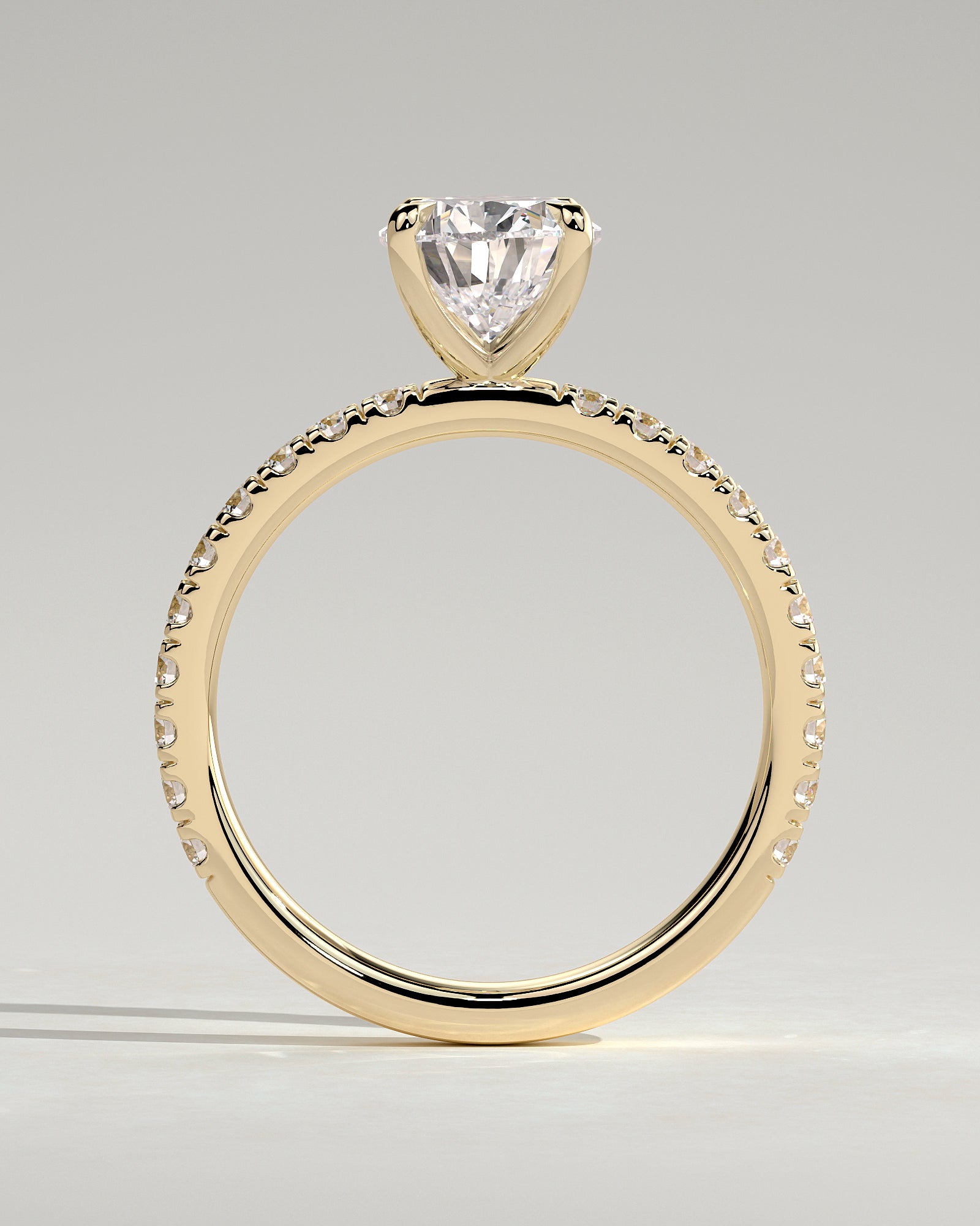 Pear Pave Lab Grown Diamond Engagement Ring