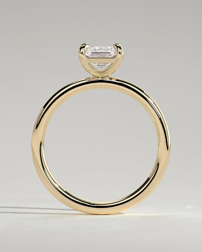 Emerald Solitaire Lab Grown Diamond Engagement Ring