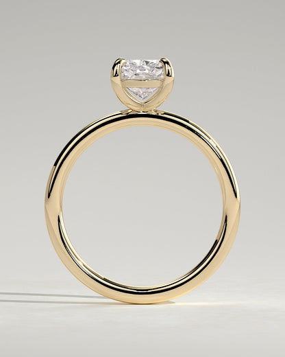 Elongated Cushion Solitaire Lab Grown Diamond Engagement Ring