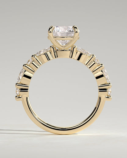 Round Pave Lab Grown Diamond Engagement Ring
