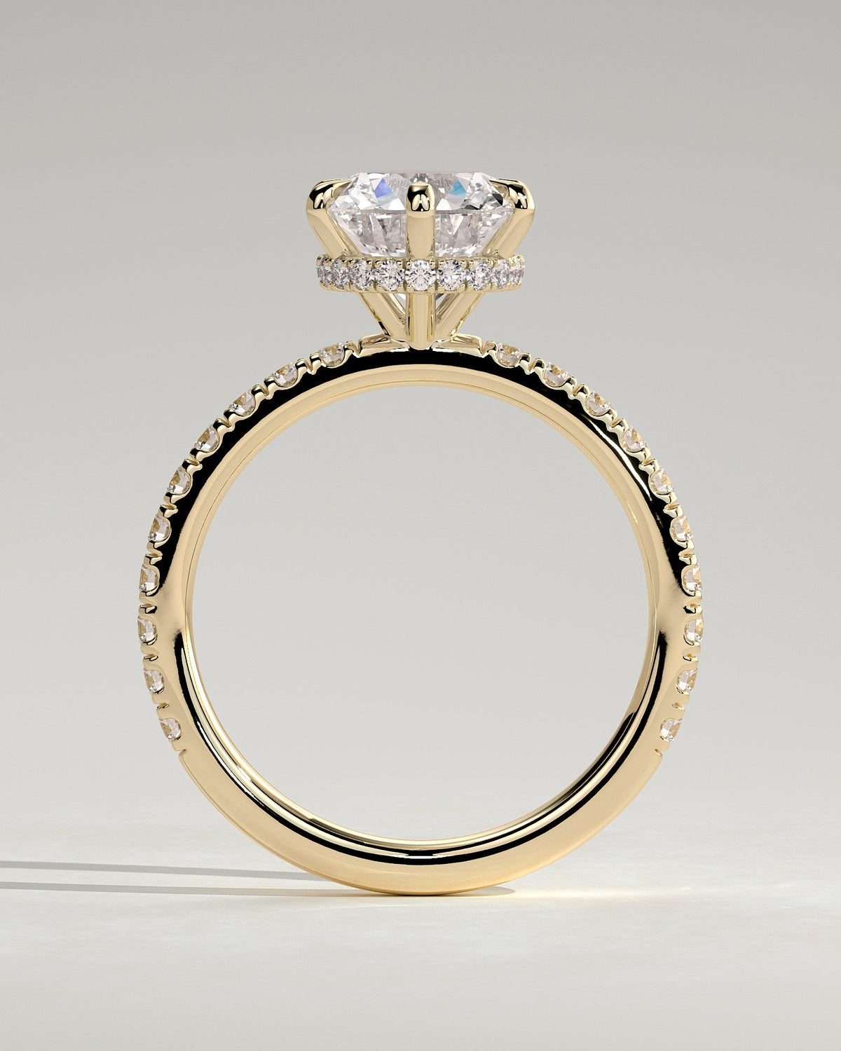 Round Pave & Hidden Halo Lab Grown Diamond Engagement Ring