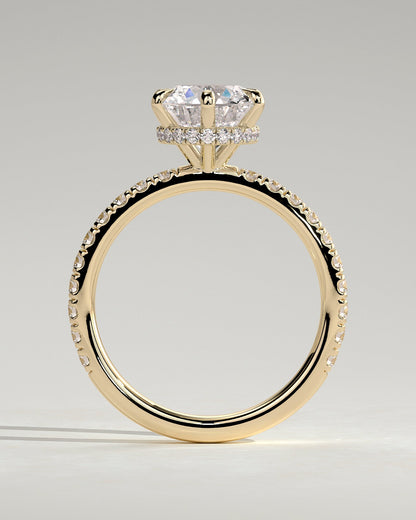 Round Pave & Hidden Halo Lab Grown Diamond Engagement Ring