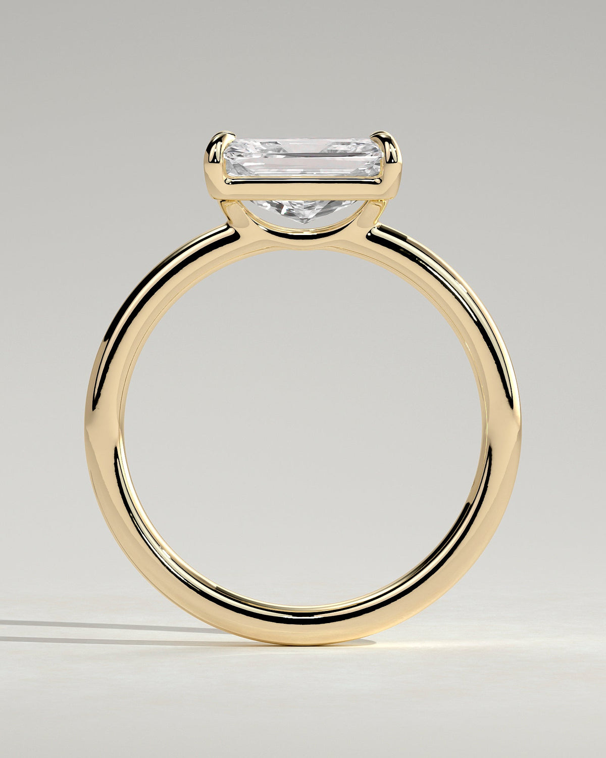 Radiant East West Solitaire Lab Grown Diamond Engagement Ring