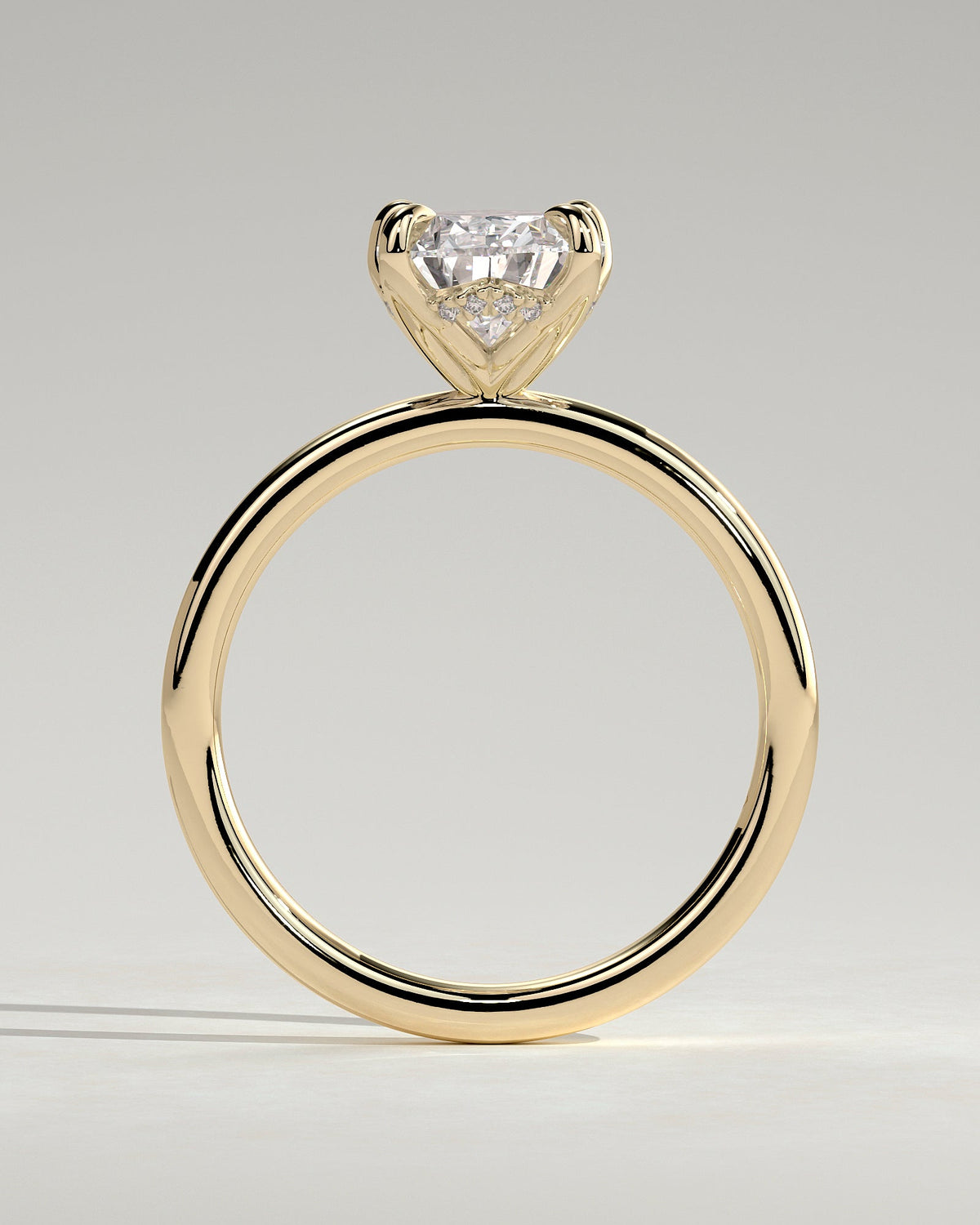 Pear Hidden Halo Lab Grown Diamond Engagement Ring