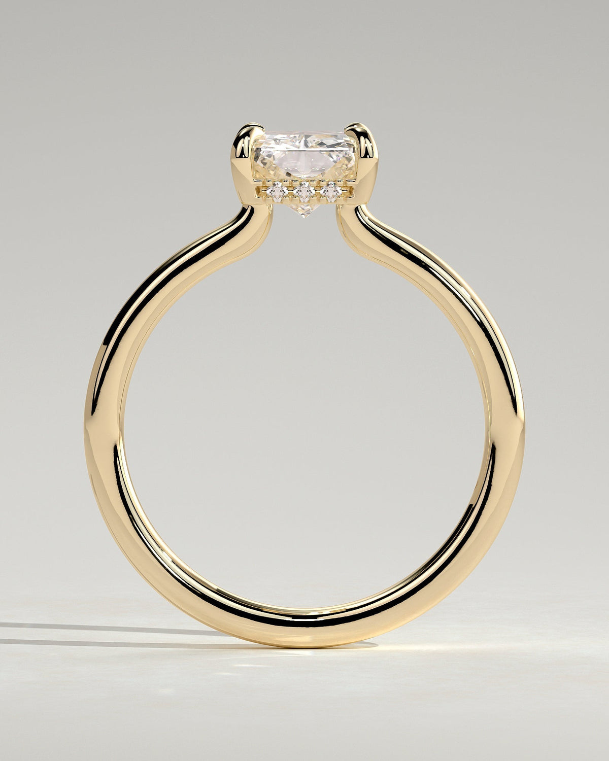 Radiant Hidden Halo Lab Grown Diamond Engagement Ring