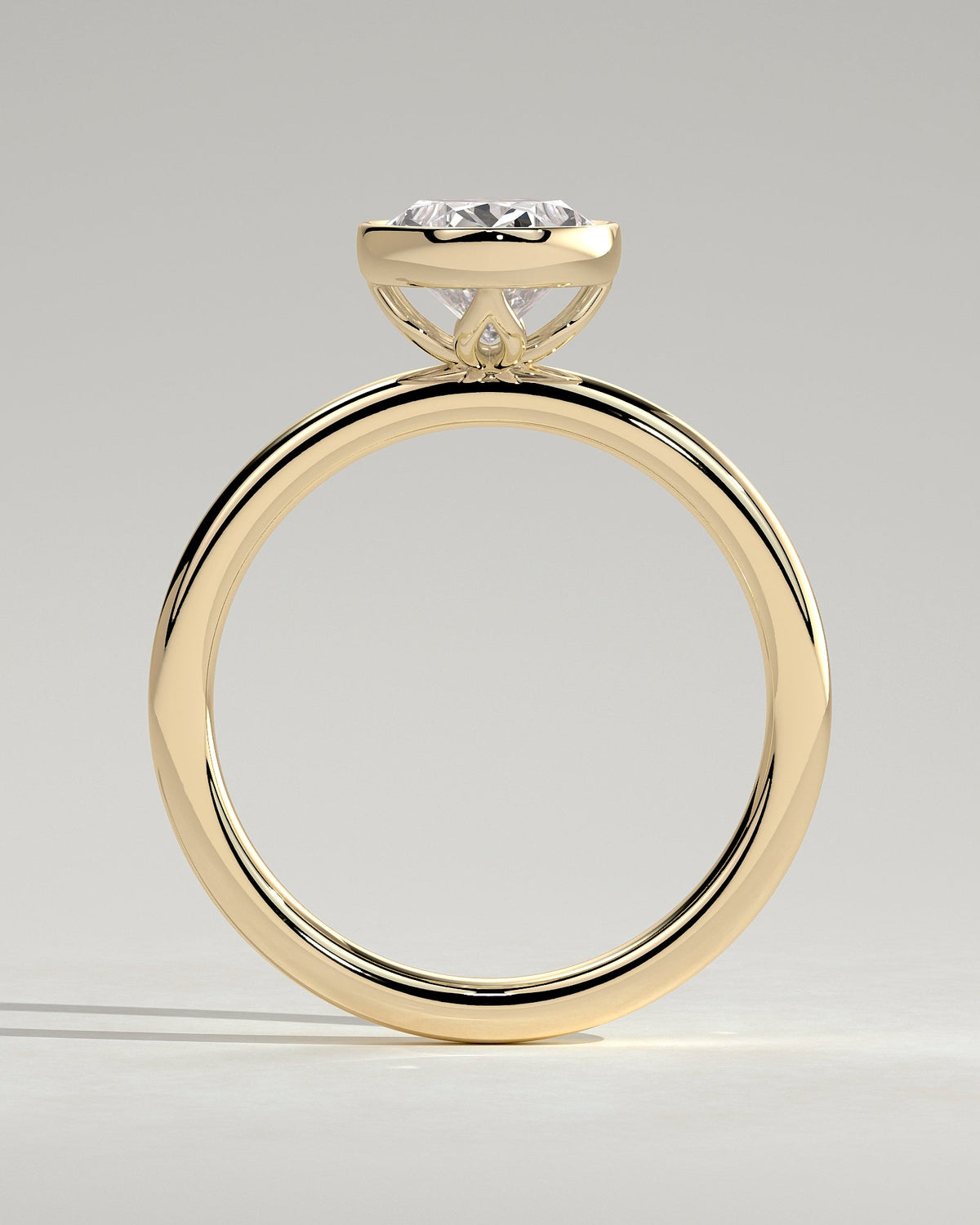 Oval Solitaire & Bezel Lab Grown Diamond Engagement Ring