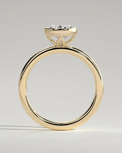 Oval Solitaire & Bezel Lab Grown Diamond Engagement Ring