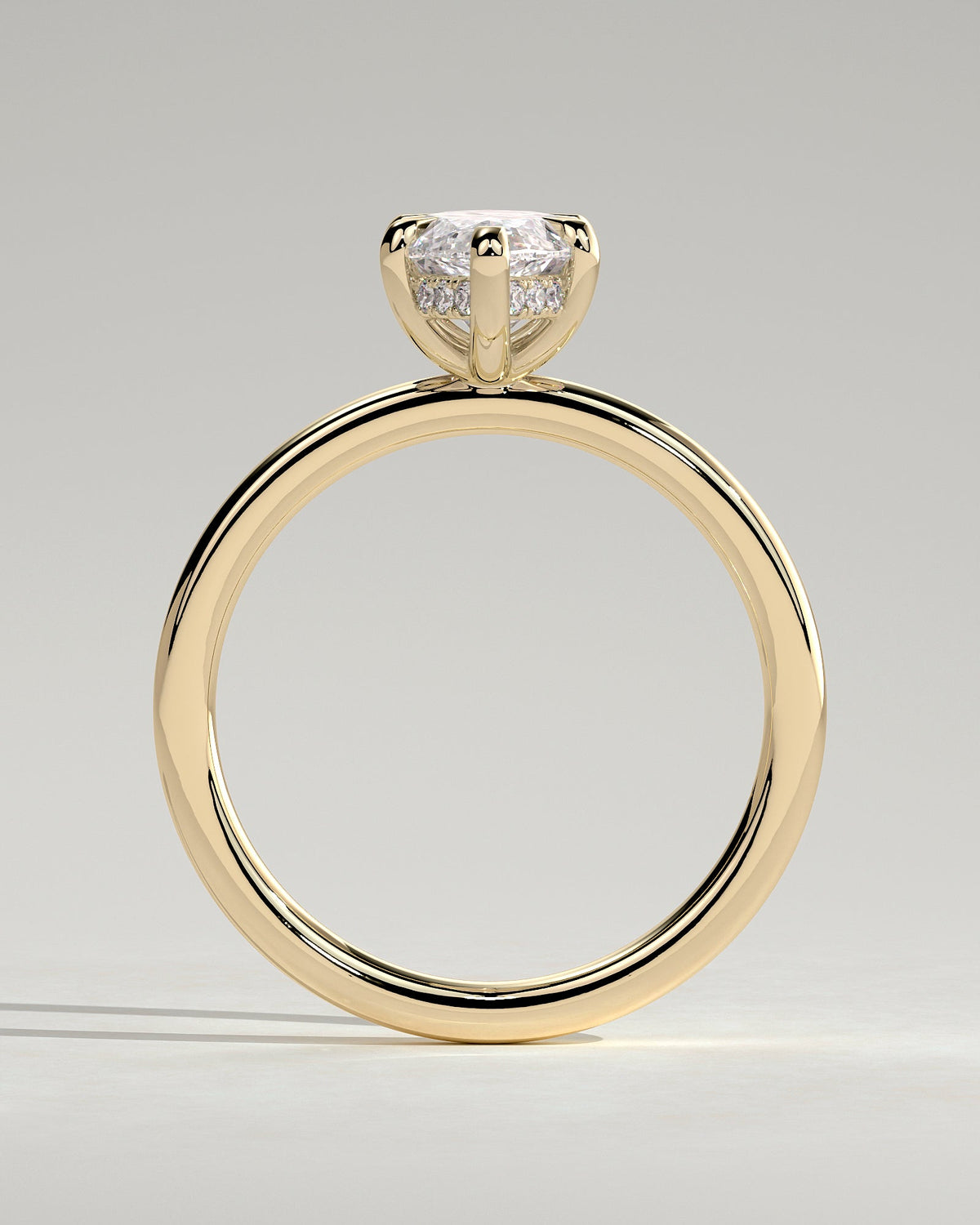Marquise Hidden Halo Lab Grown Diamond Engagement Ring
