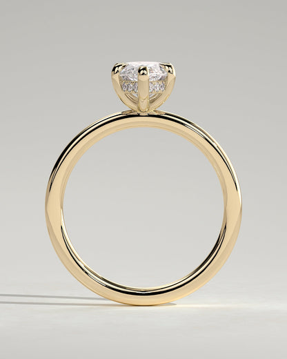 Marquise Hidden Halo Lab Grown Diamond Engagement Ring