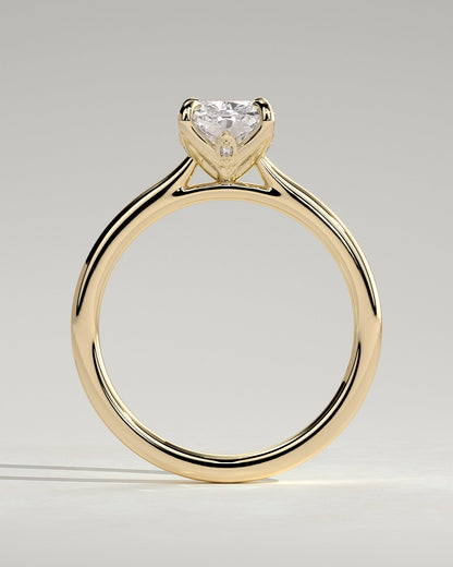 Elongated Cushion Solitaire Lab Grown Diamond Engagement Ring