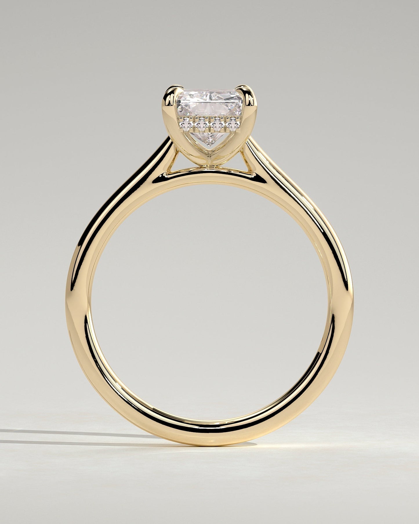 Radiant Hidden Halo Lab Grown Diamond Engagement Ring