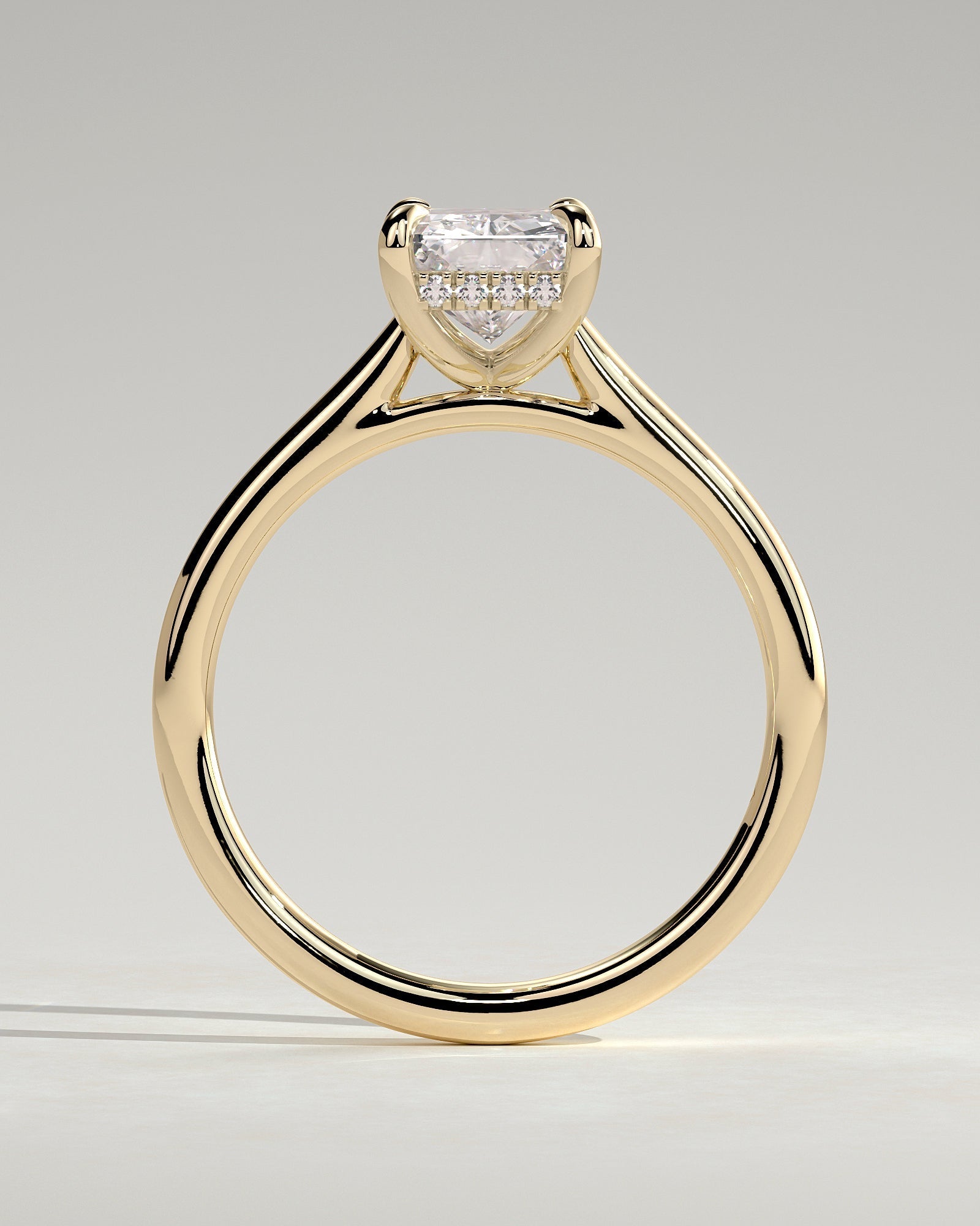 Radiant Hidden Halo Lab Grown Diamond Engagement Ring