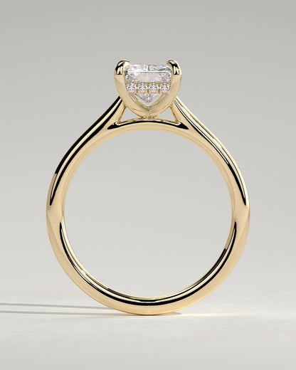 Radiant Hidden Halo Lab Grown Diamond Engagement Ring