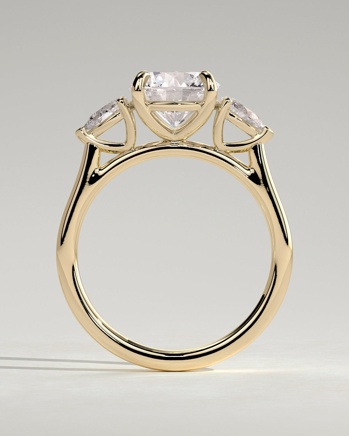 Round Three Stones Lab Grown Diamond Engagement Ring