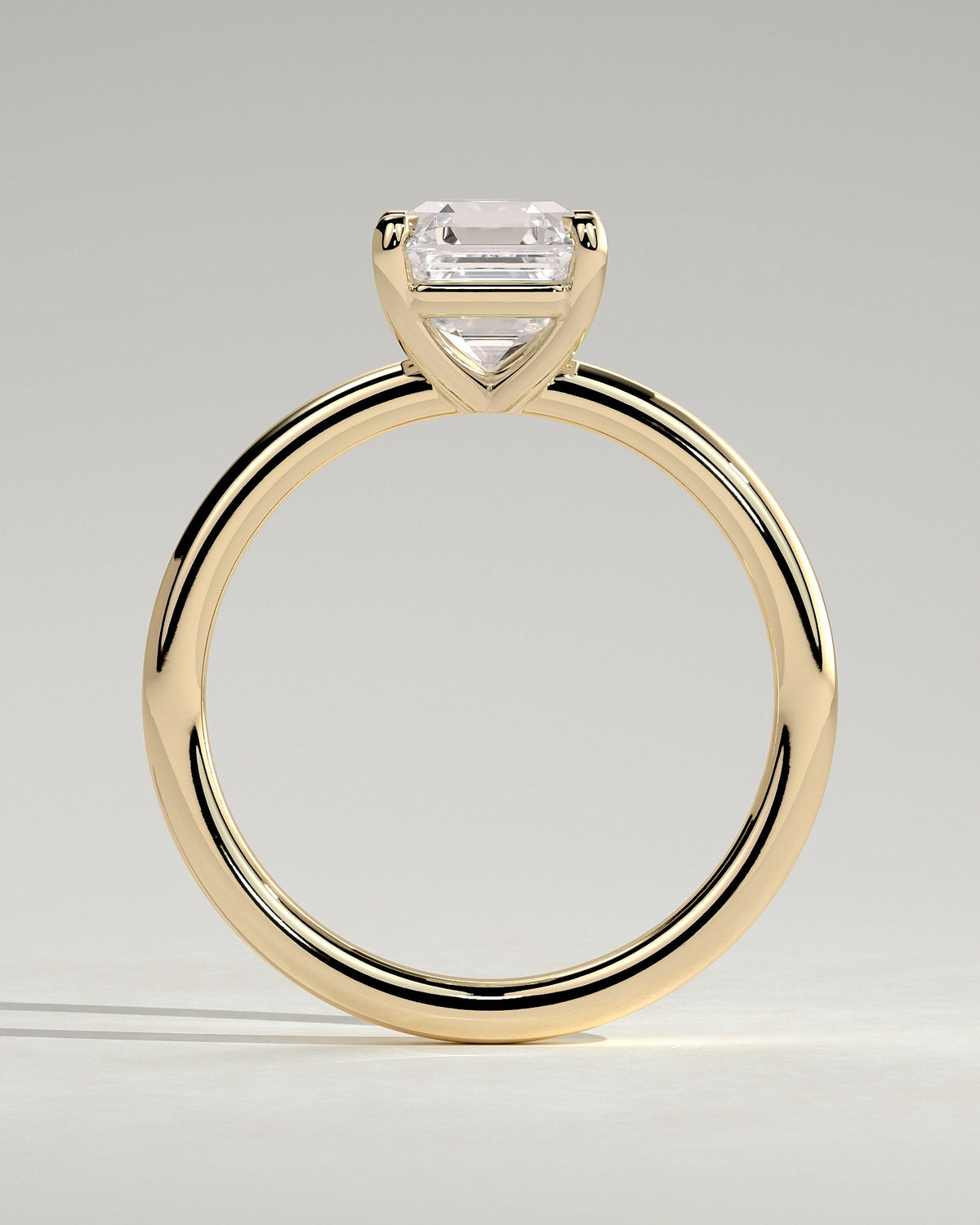 Asscher Solitaire Lab Grown Diamond Engagement Ring