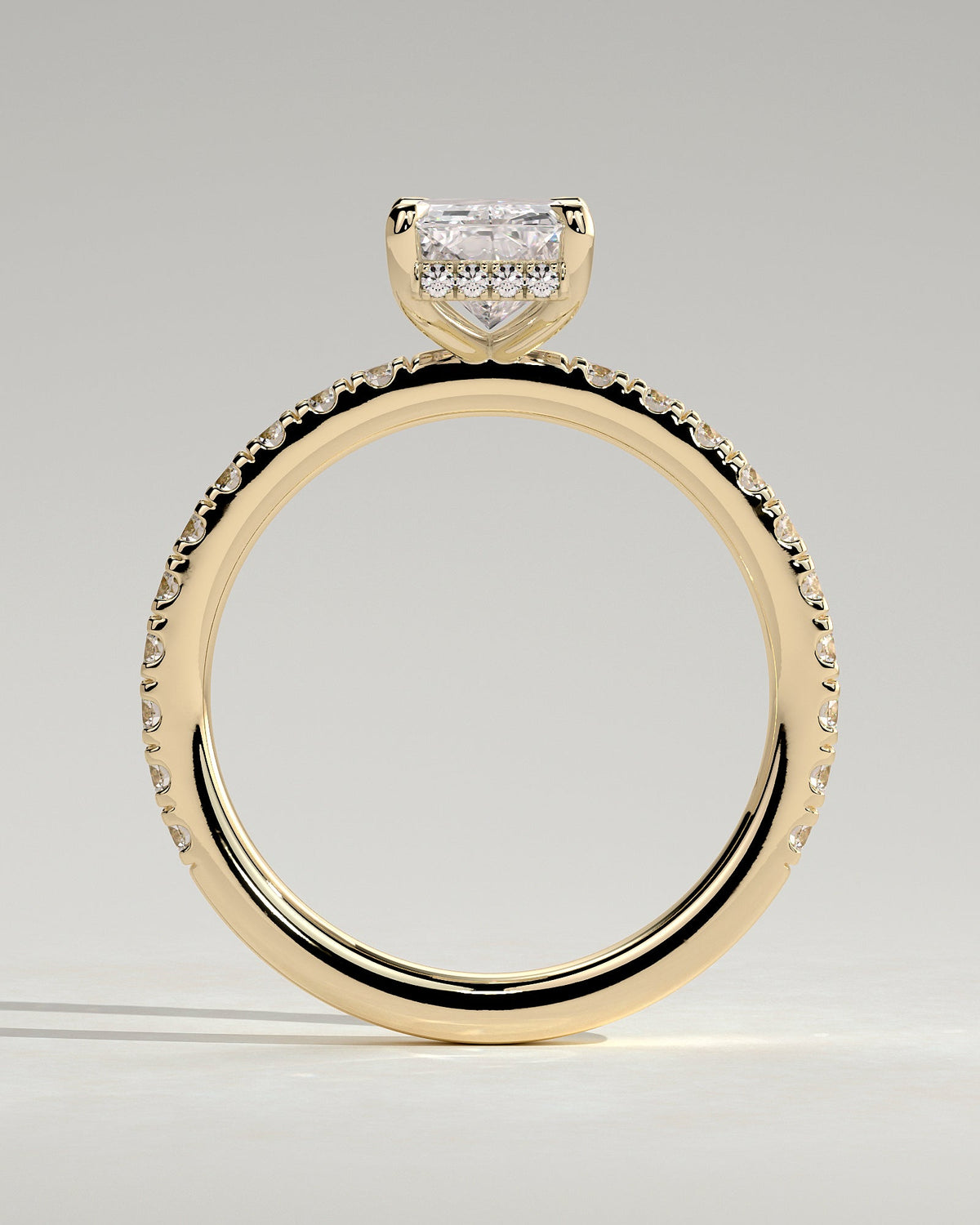 Radiant Hidden Halo & Pave Lab Grown Diamond Engagement Ring