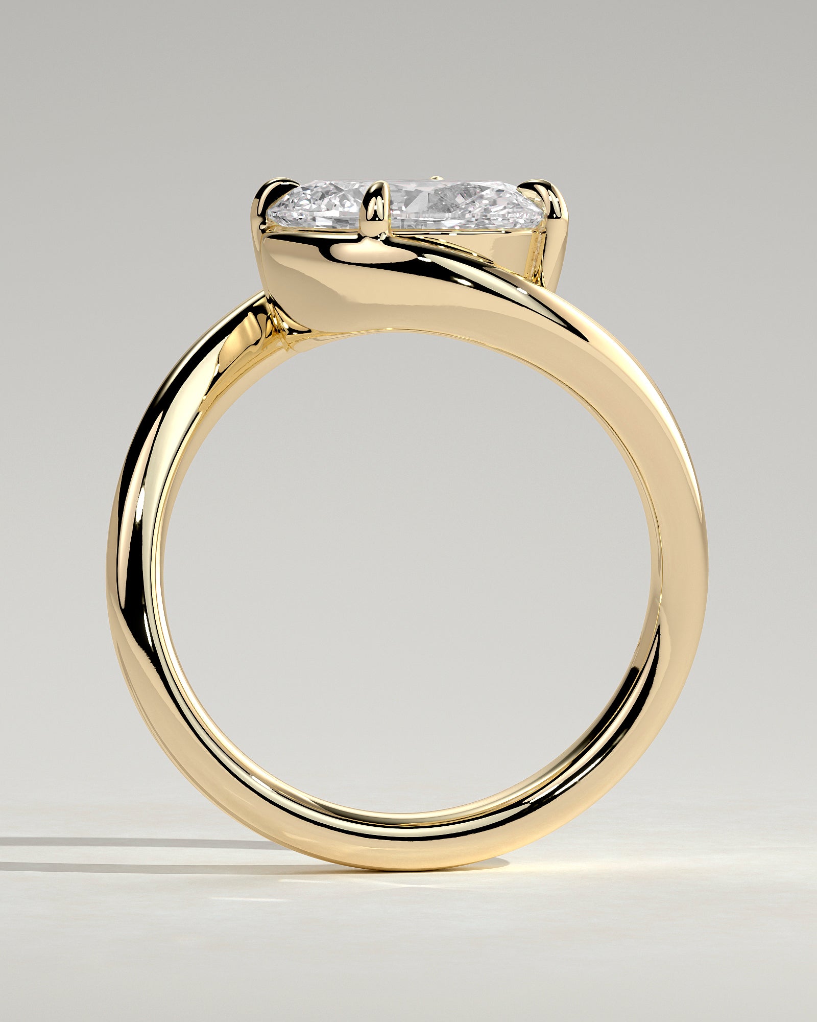 Oval Swirl Solitaire Lab Grown Diamond Engagement Ring