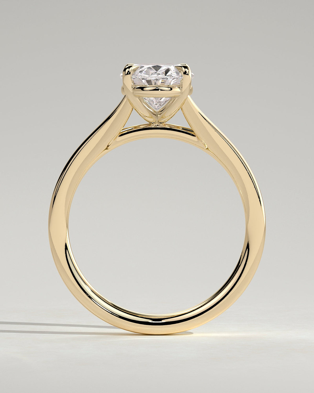 Oval Split Shank Solitaire Lab Grown Diamond Engagement Ring